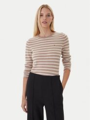 Tommy Hilfiger Sweter WW0WW40264 Beżowy Regular Fit. Brązowe swetry Tommy Hilfiger, xxl, bez wzorów, z wełny, bez ramiączek. Za 519.99 zł.