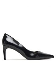 Calvin Klein Szpilki Ess Stiletto 70 Shiny Lth HW0HW02828 Czarny. Czarne szpilki Calvin Klein, bez wzorów, ze skóry, bez obcasa, na szpilce, bez zapięcia. Za 589.99 zł.