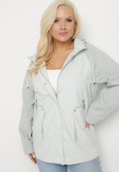 Zielona Kurtka Wiatrówka z Odpinanym Kapturem i Ściągaczami Arseli. Zielone kurtki Born2be, plus size, bez wzorów, z jeansu, eleganckie. Za 189.99 zł.
