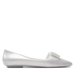 Baleriny Melissa. Białe baleriny Melissa, bez wzorów, bez obcasa, bez zapięcia. Za 219.99 zł.