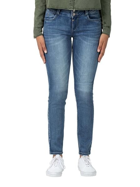 Timezone Dżinsy "Enya" - Slim fit - w kolorze niebieskim rozmiar: W31/L34. Niebieskie jeansy Timezone, l, z aplikacjami, klasyczne. Za 122.67 zł.
