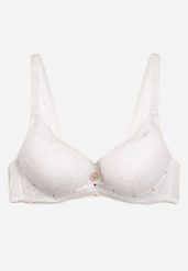 Jasnobeżowy Biustonosz z Koronką i Funkcją Push Up Wifia. Brązowe biustonosze Renee, bez wzorów, z koronki. W wyprzedaży za 35.99 zł.