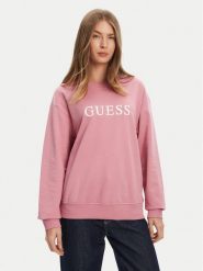 Guess Bluza O5RQ03 KCO31 Różowy Regular Fit. Czerwone bluzy Guess, xs, z aplikacjami, z bawełny, bez ramiączek, bez kaptura. Za 239.99 zł.