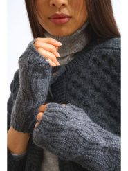 AUTHENTIC CASHMERE Kaszmirowe mankiety "Iris" w kolorze szarym rozmiar: onesize. Szare rękawiczki AUTHENTIC CASHMERE, bez wzorów, z kaszmiru. Za 174.84 zł.
