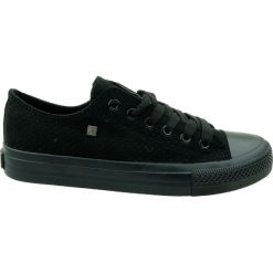 Trampki damskie BIG STAR DD274831, Kolor czarny. Czarne trampki BIG STAR, bez wzorów, retro, bez zapięcia. Za 99.99 zł.