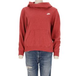 Nike bluza damska z kapturem. Czerwone bluzy z kapturem Nike, l, bez wzorów, z kapturem, na fitness i siłownię. Za 114.98 zł.