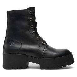 Botki Fly London. Czarne botki Fly London, bez wzorów, bez obcasa, na płaskiej podeszwie, bez zapięcia. Za 389.99 zł.