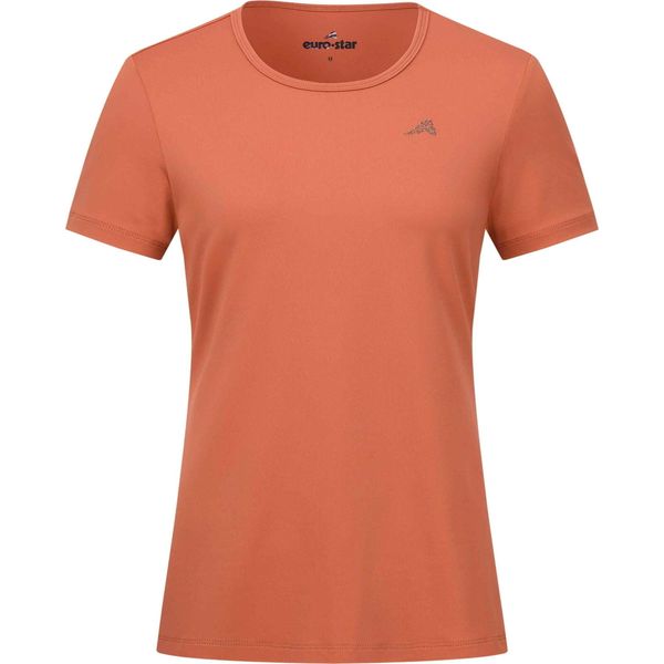 Koszulka damska Euro-Star Enya. Brązowe t-shirty sportowe EURO-STAR, bez wzorów, bez ramiączek, do jazdy konnej. W wyprzedaży za 241.65 zł.