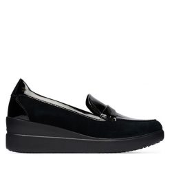 Mokasyny Geox. Czarne mokasyny Geox, bez wzorów. Za 499.99 zł.