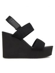Calvin Klein Jeans Sandały Wedge Sandal Webbing In YW0YW01790 Czarny. Czarne sandały Calvin Klein Jeans, bez wzorów, z jeansu, bez obcasa, na koturnie, bez zapięcia. Za 249.99 zł.
