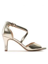 Clara Barson Sandały LS5953-02 Złoty. Żółte sandały Clara Barson, bez wzorów, ze skóry, bez obcasa, na szpilce, bez zapięcia. Za 129.99 zł.