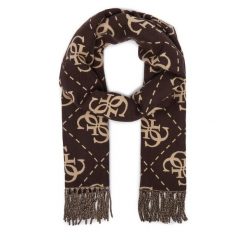 Szalik Guess. Brązowe szaliki i kominy Guess, z aplikacjami. Za 234.99 zł.