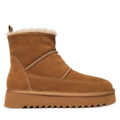 Śniegowce Tamaris. Brązowe śniegowce Tamaris, bez wzorów, bez zapięcia. Za 399.99 zł.