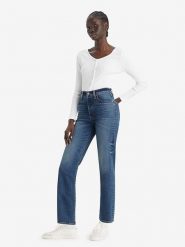 Levi's Dżinsy - Straight fit - w kolorze niebieskim rozmiar: W25/L31. Niebieskie jeansy Levi's, l, z aplikacjami, ze skóry, klasyczne, z podwyższonym stanem. Za 299.95 zł.