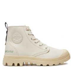 Trapery Palladium. Białe traperki Palladium, bez wzorów, bez obcasa, bez zapięcia. Za 579.99 zł.