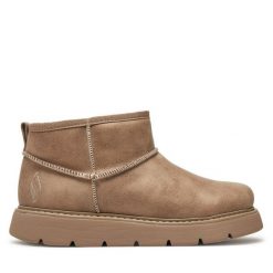 Śniegowce Skechers. Brązowe śniegowce Skechers, bez wzorów, bez zapięcia. Za 269.99 zł.
