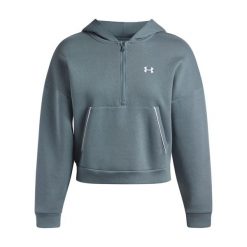 Bluza damska z kapturem Under Armour Rival Piped. Niebieskie bluzy Under Armour, bez wzorów, sportowe, bez ramiączek, z kapturem. Za 312.50 zł.