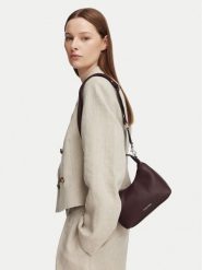 Calvin Klein Torebka LV04F3892G Bordowy. Czerwone torebki klasyczne Calvin Klein, bez wzorów, ze skóry, bez dodatków. Za 369.99 zł.