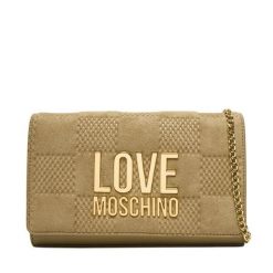 Torebka LOVE MOSCHINO. Brązowe kopertówki Love Moschino, bez wzorów, wizytowe, bez dodatków. Za 599.99 zł.