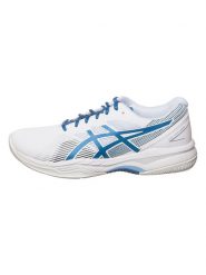 Asics Buty "Game 8" w kolorze biało-turkusowym do tenisa rozmiar: 39,5. Białe buty treningowe ASICS, bez wzorów, bez zapięcia, tenisowe. Za 219.60 zł.