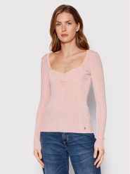 Guess Bluzka W2YR12 Z30K0 Różowy Slim Fit. Czerwone bluzki Guess, l, z aplikacjami, z wiskozy, bez kołnierzyka, bez ramiączek. Za 279.99 zł.