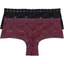 Figi hipster (2 pary) bonprix bordowy + czarny. Bokserki damskie marki bonprix. Za 45.98 zł.