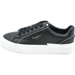 Trampki damska Pepe Jeans Allen Low Czarny. Czarne trampki Pepe Jeans, bez wzorów, z jeansu, sportowe, bez zapięcia. Za 390.00 zł.