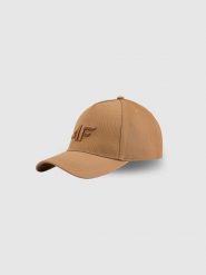 4F Czapka z daszkiem strapback damska - brązowa S/M (58cm). Brązowe czapki z daszkiem 4f, na lato, bez wzorów, z bawełny, sportowe. Za 59.99 zł.