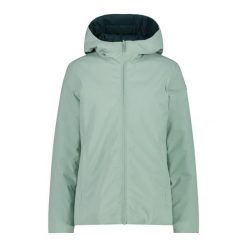 Kobieta odwracalna kurtka przeciwdeszczowa z kapturem na zamek CMP. Zielone kurtki CMP, bez wzorów, z kapturem. Za 622.55 zł.