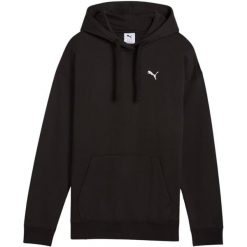 Bluza damska Puma ESS Comfort Hoodie FL 01. Czarne bluzy Puma, bez wzorów, z bawełny, sportowe, bez ramiączek, z kapturem. Za 168.99 zł.