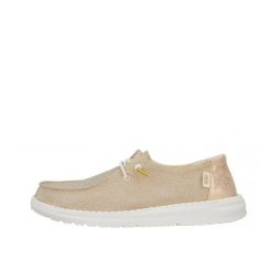 HeyDude Damskie Mokasyny Wendy Metallic Sparkle. Brązowe mokasyny Hey dude, bez wzorów, z materiału. Za 359.00 zł.