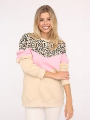 Zwillingsherz Bluza "Konny" w kolorze beżowo-jasnoróżowo-czarnym rozmiar: L/XL. Brązowe bluzy Zwillingsherz, l, bez wzorów, z bawełny, bez kaptura, do jazdy konnej. Za 238.29 zł.
