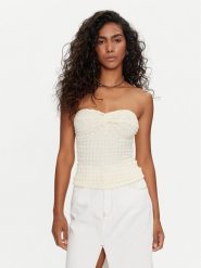 Vila Top Tiro 14106707 Beżowy Regular Fit. Brązowe topy Vila, m, bez wzorów, z syntetyku, bez kołnierzyka, bez ramiączek. Za 69.99 zł.
