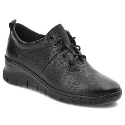 Czarne Półbuty Pollonus Stylowe Skórzane Obuwie. Czarne półbuty wsuwane Pollonus, bez wzorów, z satyny, eleganckie, bez obcasa, na płaskiej podeszwie. Za 263.99 zł.