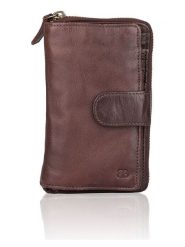 Bellicci Skórzany portfel w kolorze ciemnobrązowym - 19 x 11 x 2,5 cm rozmiar: onesize. Brązowe portfele Bellicci, bez wzorów, z materiału. Za 113.99 zł.