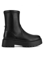 DeeZee Botki HY13123-41 Czarny. Czarne botki DeeZee, bez wzorów, bez obcasa, na płaskiej podeszwie, bez zapięcia. Za 139.99 zł.