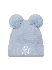 New Era Czapka Double Pom Bea 60565276 Błękitny. Niebieskie czapki zimowe New Era, bez wzorów, z materiału. Za 149.99 zł.