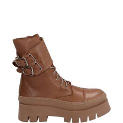 BOTKI W KOLORZE BRĄZOWYM H71 RIO ROVERE. Brązowe botki Venezia, bez wzorów, ze skóry, bez obcasa, bez zapięcia. Za 349.00 zł.
