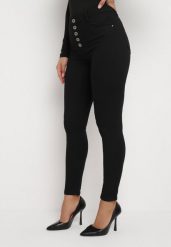 Czarne Spodnie Skinny Kyllienne. Czarne jeansy Born2be, na wiosnę, xs, bez wzorów, z jeansu, z podwyższonym stanem, długie. W wyprzedaży za 59.49 zł.