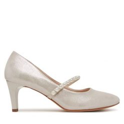 Czółenka Tamaris. Szare czółenka Tamaris, bez wzorów, bez obcasa, bez zapięcia. Za 209.99 zł.