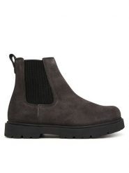 Birkenstock Sztyblety Highwood Slip On 1033184 Szary ciemny. Szare botki Birkenstock, bez wzorów, ze skóry, bez obcasa, na płaskiej podeszwie, bez zapięcia. Za 854.99 zł.