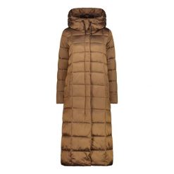 Płaszcz damski turystyczne CMP 32K3136. Brązowe płaszcze CMP, na zimę, bez wzorów, z materiału, z kapturem. Za 596.00 zł.