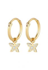 Elli Damskie kreole zawieszka Motyl Trend Lato z kryształami cyrkonii w srebrze próby 925 Sterling Silver Kolczyki koła 1 ct. Szare kolczyki Elli, z cyrkonią, srebrne. Za 293.99 zł.