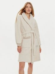 DKNY Szlafrok YI10022 Beżowy. Brązowe szlafroki damskie DKNY, l, bez wzorów, z syntetyku, bez ramiączek. Za 419.99 zł.