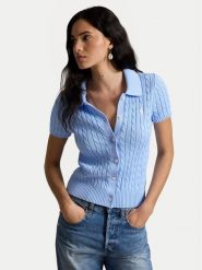 Polo Ralph Lauren Kardigan 211963486500 Niebieski jasny Slim Fit. Niebieskie swetry Polo Ralph Lauren, s, bez wzorów, z bawełny, bez ramiączek. Za 769.99 zł.
