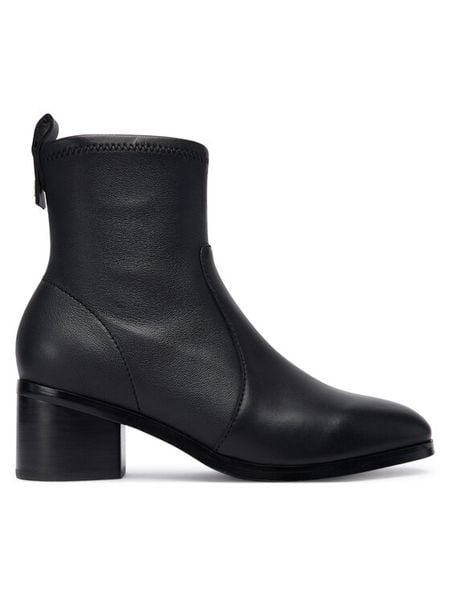 Tommy Hilfiger Botki Th Stretch Leather Bootie FW0FW08860 Czarny. Czarne botki Tommy Hilfiger, bez wzorów, ze skóry, bez obcasa, na płaskiej podeszwie, bez zapięcia. Za 639.99 zł.