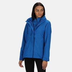 Damska Kurtka 3 W 1 Kingsley. Niebieskie kurtki przejściowe sportowe Regatta, na zimę, xl, bez wzorów, z materiału, z kapturem, trekkingowe. Za 473.99 zł.