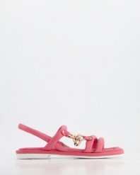 SANDAŁY DAMSKIE TAS-318 PINK. Różowe sandały Venezia, bez wzorów, ze skóry, bez obcasa, bez zapięcia. Za 149.00 zł.