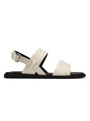 Clarks Skórzane sandały w kolorze kremowym rozmiar: 40. Brązowe sandały Clarks, bez wzorów, klasyczne, z otwartym noskiem, bez obcasa, bez zapięcia. Za 73.93 zł.