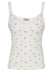 Sublevel Top w kolorze białym rozmiar: XL. Białe topy Sublevel, xl, bez wzorów, z bawełny, bez kołnierzyka, bez ramiączek. Za 39.99 zł.